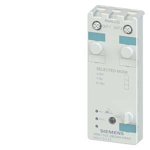 Siemens 3RK1107-2BQ40-0AA3 AS-i compact module K60 analog 2 AQ, IP67 2x 1 output, Voltage +/- 10 V 1..5 V for 2-wire actuators 2 x M12 socket Mounting plate 3RK1901-0CA00 must be ordered separately
