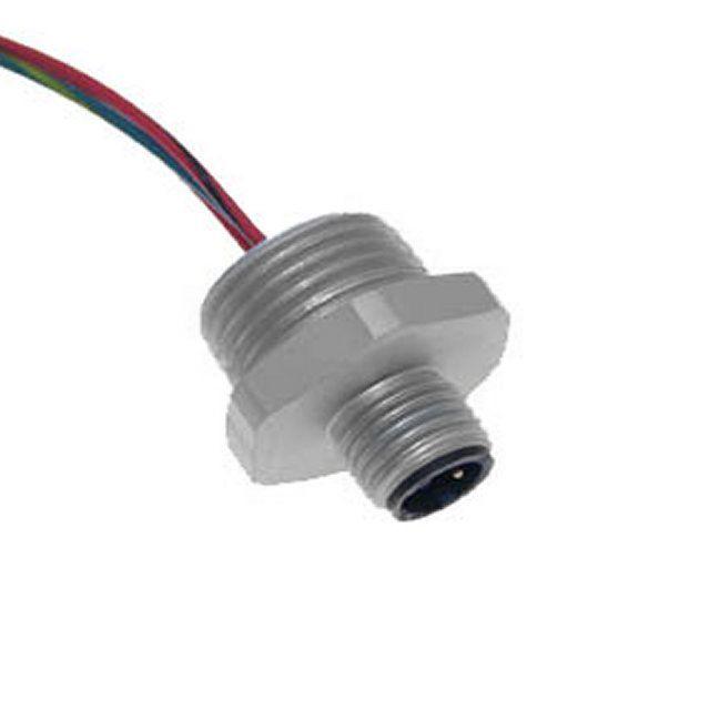 Mencom MAC-3MR-2 MAC, Receptacle, 3 Pole, Male Straight, 1Ft, 22awg, 4A, .5-NPT, Front Mount, Aluminum Clear Anodized