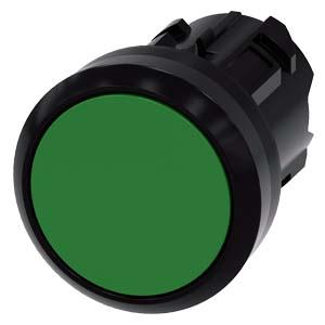 Siemens 3SU1000-0AB40-0AA0 Pushbutton, 22 mm, round, plastic, green, pushbutton, flat momentary contact type