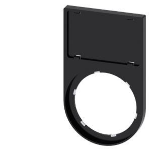 Siemens 3SU1900-0AS10-0AA0 Label holder, 22mm, flat, Frame rounded off at the bottom black, for labeling plate 17.5 mm x 27 mm, for snapping on
