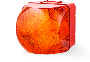 Auer Signal 874161313 QDS LED steady/flashing beacon, size 1, 230 V AC, amber, housing red