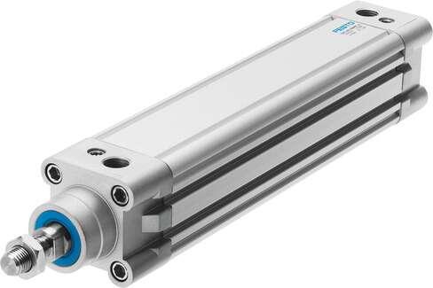 Festo 163339 standards-based cylinder DNC-40-50-PPV-A As per ISO 15552, with profile cylinder barrel, for proximity sensing, with adjustable cushioning at both end positions. Stroke: 50 mm, Piston diameter: 40 mm, Piston rod thread: M12x1,25, Cushioning: PPV: Pneumati