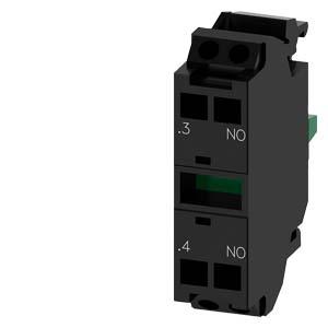 Siemens 3SU1400-1AA10-3BA0 Contact module with 1 contact element, 1 NO, spring-type terminal, for front plate mounting, Minimum order quantity 5 or a multiple thereof