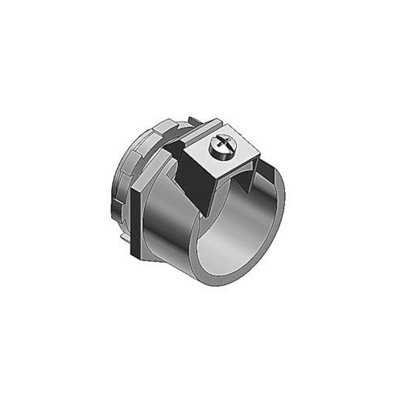 Thomas & Betts 308 1-1/4", 1.562 to 1.75" Cable, Electro Zinc Plated Malleable Iron, Screw, Saddle, Non-Insulated Throat, Single Cable Opening, Straight, Armored/Metal Clad Cable Connector