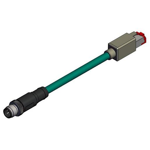SMC EX9-AC030EN-PSRJ Communication Cable; 3000MM Cable LG; M12 Plug; Straight Rj45 Connector; For Ethernet Fieldbus