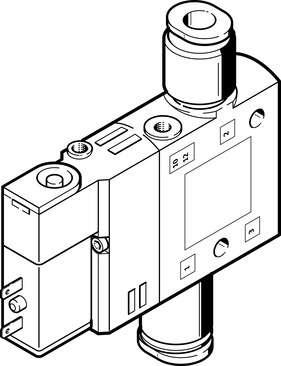 Festo 196891 solenoid valve CPE14-M1BH-3OL-QS-6 High component density Valve function: 3/2 open, monostable, Type of actuation: electrical, Width: 14 mm, Standard nominal flow rate: 510 l/min, Operating pressure: 2,5 - 8 bar