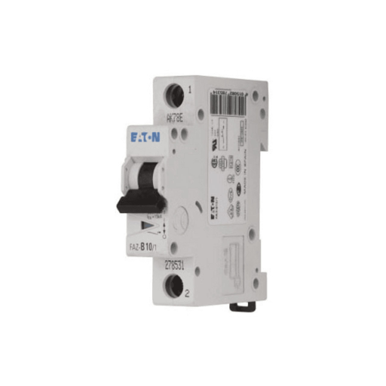 Eaton FAZ-D20/1-NA-SP Eaton FAZ branch protector,UL 489 Industrial miniature circuit breaker - supplementary protector,Single package,High levels of inrush current are expected,20 A,10 kAIC,Single-pole,277 V,10-20X /n,Q38,50-60 Hz,Screw terminals,D Curve