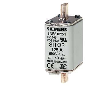 Siemens 3NE1021-0 SITOR fuse link, with blade contacts, NH00, In: 100 A, gS, Un AC: 690 V, Un DC: 250 V, front indicator