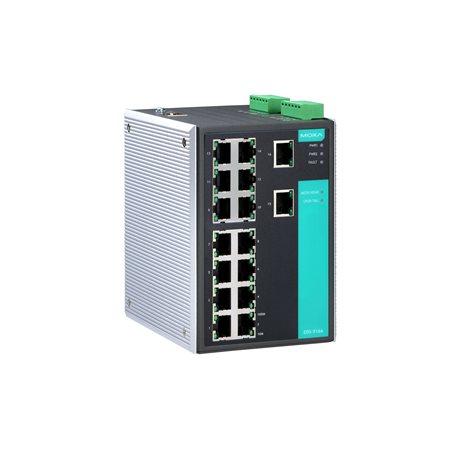 Moxa EDS-516A Managed Ethernet switch with 16 10/100BaseT(X) ports, 0 to 60°C operating temperature