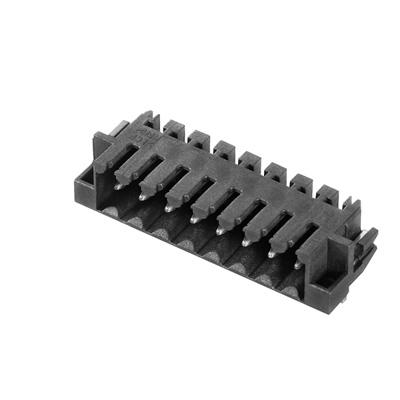 Weidmuller 1060780000 PCB plug-in connector, male header, Clip-on flange, THT/THR solder connection, 3.50 mm, Number of poles: 10, 90°, Solder pin length (l): 1.5 mm, tinned, black, Box