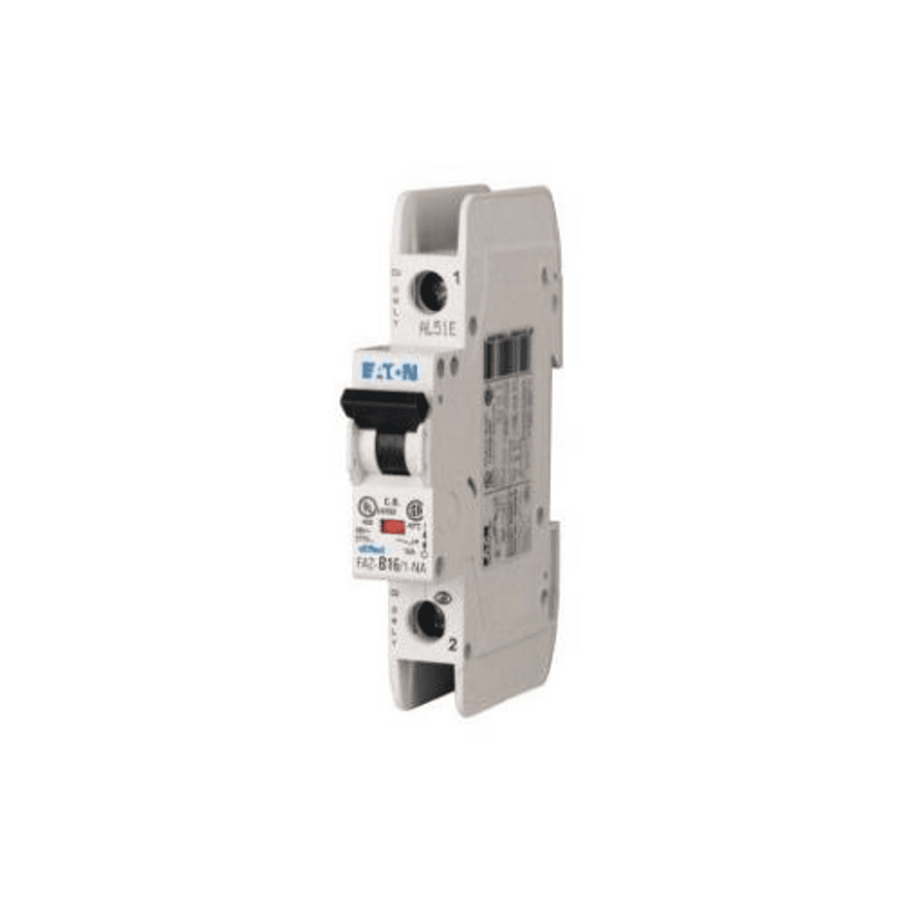 Eaton FAZ-C1/1-NA-SP Eaton FAZ branch protector,UL 489 Industrial miniature circuit breaker - supplementary protector,Single package,Medium levels of inrush current are expected,1 A,10 kAIC,Single-pole,277 V,5-10X /n,Q38,50-60 Hz,Screw terminals,C Curve