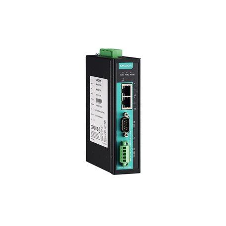 Moxa NPORT IA5150A 1-port RS-232/422/485 industrial automation device server with serial/LAN/power surge protection, 2 10/100BaseT(X) ports with single IP, 0 to 60°C operating temperature