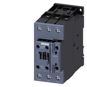 Siemens 3RT2036-1AK60 power contactor, AC-3 50 A, 22 kW / 400 V 1 NO + 1 NC, 110 V AC, 50 Hz / 120 V, 60 Hz, 3-pole, Size S2, screw terminal