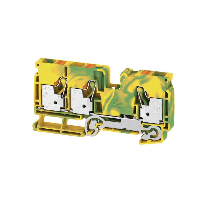 Weidmuller 2490590000 PE terminal, PUSH IN, 10 mm², 1000 V, Green/yellow