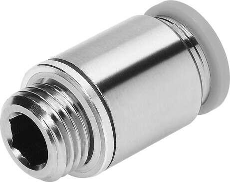 Festo 183741 push-in fitting QS-1/8-1/4-I-U-M male thread with internal hexagon socket. Size: Standard, Nominal size: 0,165 ", Type of seal on screw-in stud: coating, Assembly position: Any, Container size: 1