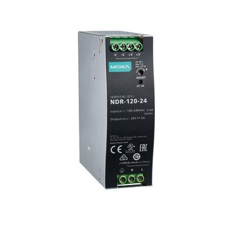 Moxa NDR-120-24 120 Watt Series / 24 VDC / 5.0 Amps Industrial Single Output DIN Rail Power Supply