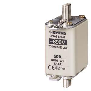 Siemens 3NA3830-6 LV HRC fuse element, NH00, In: 100 A, gG, Un AC: 690 V, Un DC: 250 V, Front indicator, live grip lugs