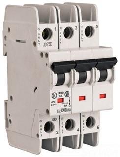 Eaton FAZ-C13/3-NA-L Miniature circuit breaker, 3 pole, 13 A, C trip curve, 240 VAC, screw terminals, UL489