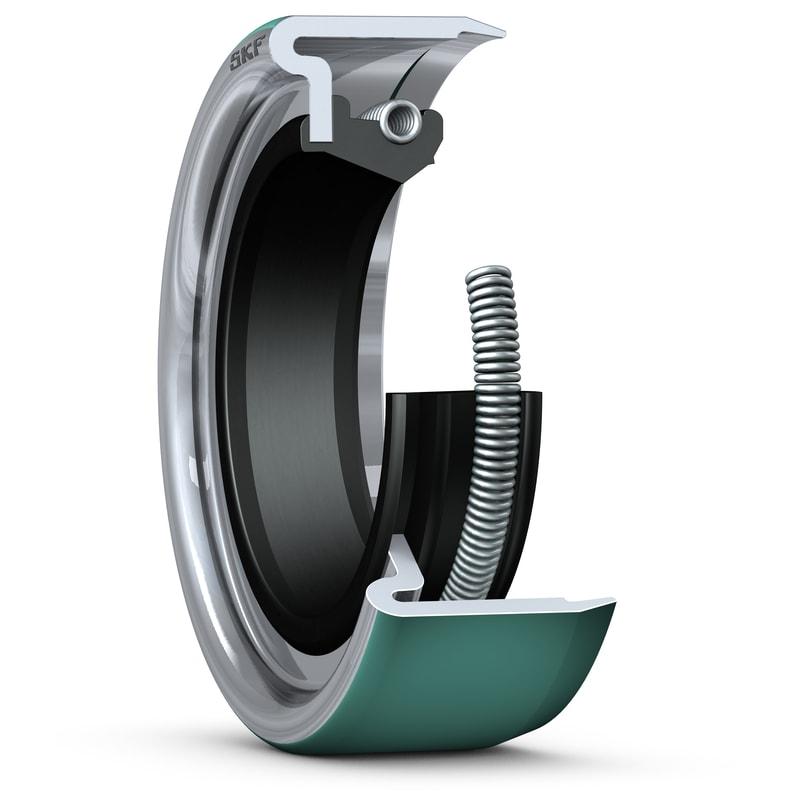 SKF 3689 Radial shaft seals are used between rotating and stationary machine components, or between components in relative motion. CRW5 seals are designed with a sealant coated metal case, an SKF WAVE lip made of elastomer with higher pumping rate to reduce heat g