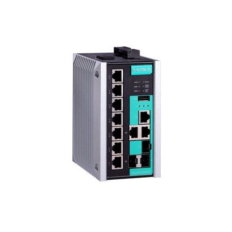 Moxa EDS-510E-3GTXSFP-T Managed Gigabit Ethernet switch with 7 10/100BaseT(X) ports, 3 10/100/1000BaseT(X) or 100/1000BaseSFP ports, -40 to 75°C operating temperature