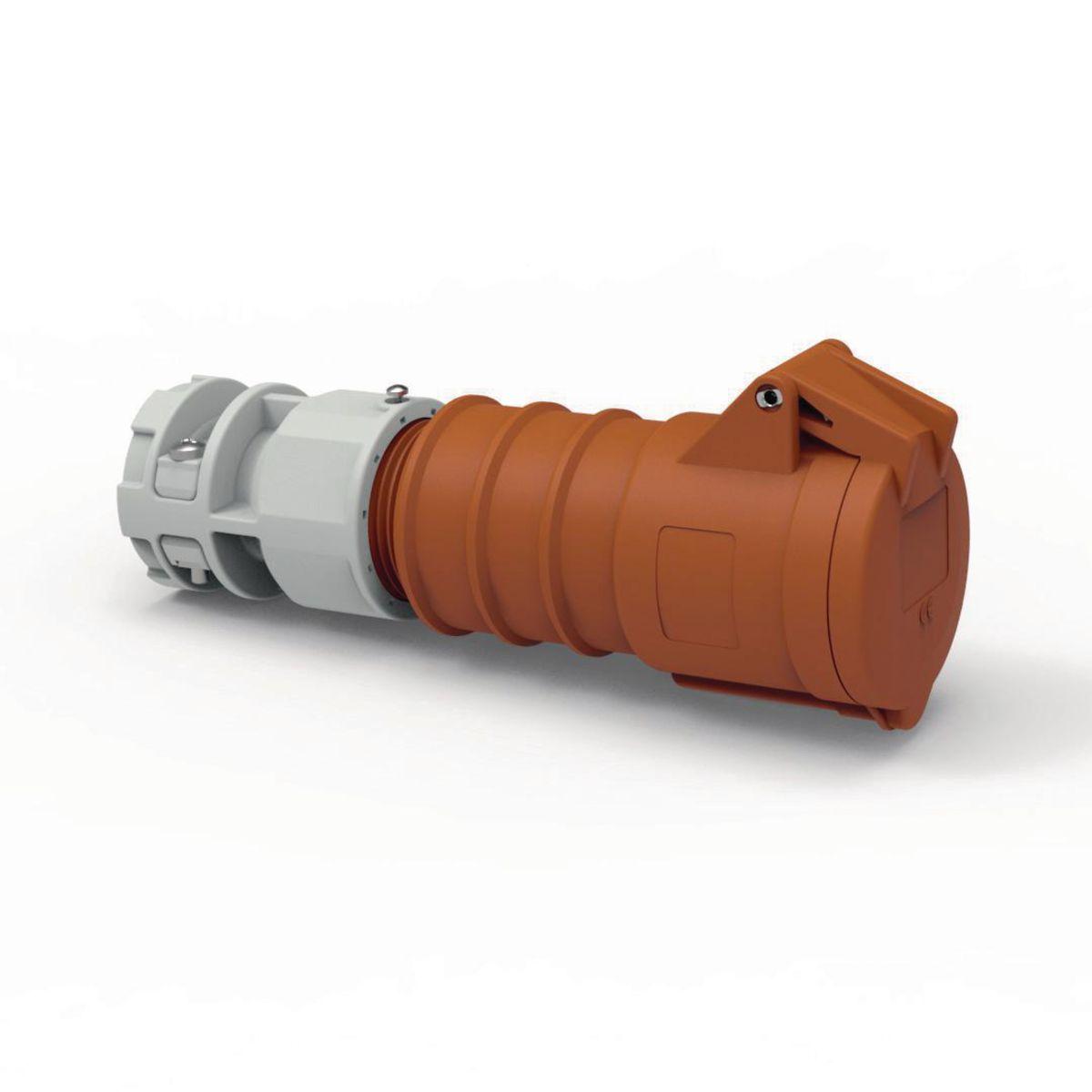 Hubbell C420C12SA Heavy Duty Products, IEC Pin and Sleeve Devices, Hubbell-PRO, Female, Connector Body, 20 A  125/250 VAC, 3-POLE 4-WIRE, Orange, Splash Proof  ; IP44 environmental ratings ; Impact and corrosion resistant insulated non-metallic housing ; Sequential contact