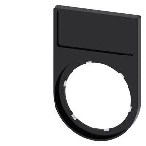 Siemens 3SU1900-0AG10-0AA0 Label holder, 22mm, flat, Frame rounded off at the bottom black, for labeling plate 12.5 mm x 27 mm, for gluing