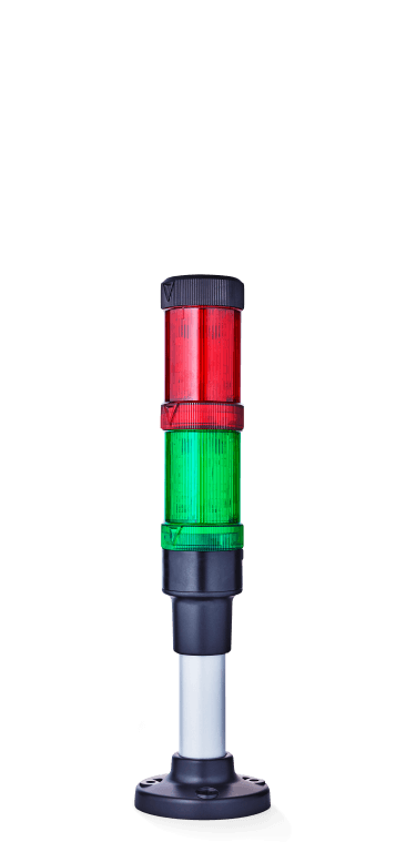 Auer Signal ECO40-Q02 ECO40-Q02, signaltower ECOmodul40, 24V AC/DC, preconfigured: ZDC LED steady light red, ZDC LED steady light green, ZMR Pole mount base, 100 mm, aluminium tube with plastic foot