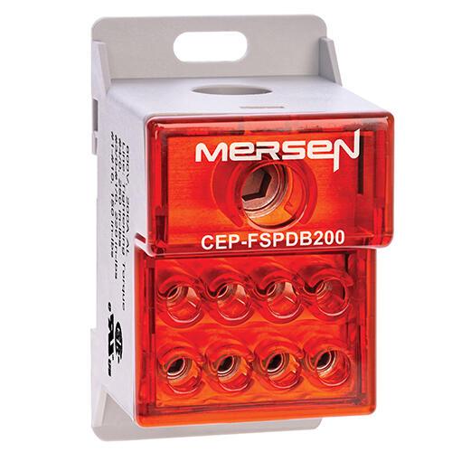 Mersen CEP-FSPDB200 Compact Finger safe PDB rated for 200A, 600V, Al Block