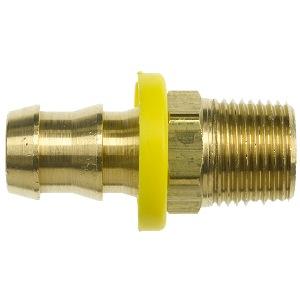 Brennan Inc 2113-06-04-B Tube Adapter; Straight; 3/8" Push Lock X 1/4"-18 TPI Male Pipe; 1.488" Length; Brass Material