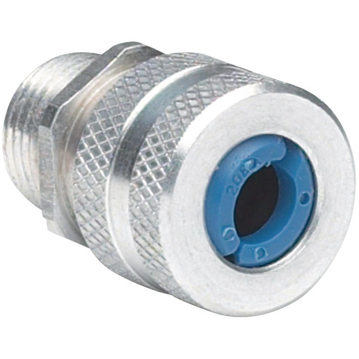 Hubbell ZS101 1/2" Aluminum Cord Connector, Cord Range .062-.125, Green  ; Aluminum construction resists corrosion ; Neoprene grommet seals out oil and moisture ; Nylon retention ring ensures superior holding power ; Aluminum construction resists corrosion. Neoprene gr