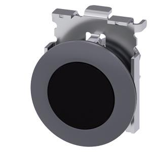 Siemens 3SU1060-0JB10-0AA0 Pushbutton, 30 mm, round, metal, matte, black, front ring for flush installation, momentary contact type