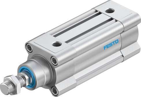 Festo 1366950 Pneumatic cylinder DSBC-50-50-PPVA-N3 With adjustable cushioning at both ends. Stroke: 50 mm, Piston diameter: 50 mm, Piston rod thread: M16x1,5, Cushioning: PPV: Pneumatic cushioning adjustable at both ends, Assembly position: Any
