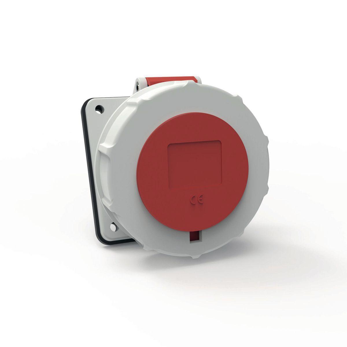 Hubbell C420R7WA Heavy Duty Products, IEC Pin and Sleeve Devices, Hubbell-PRO, Female, Receptacle, 20 A 3 Phase 480 VAC, 3-POLE 4-WIRE, Red, Watertight  ; IP67 environmental ratings ; Impact and corrosion resistant insulated non-metallic housing ; Sequential contact engag