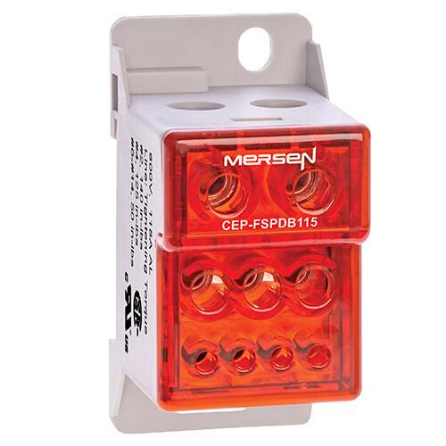 Mersen CEP-FSPDB115 Compact Finger safe PDB rated for 115A, 600V, Al Block