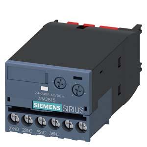 Siemens 3RA2815-1FW10 Solid-state time-delayed auxiliary switch OFF delay without control signal Relay 1 NC + 1 NO 24...240 V AC/DC Time range 0.05...100 s Can be snapped on at the front For 3RT2 S00-S3 contactors and 3RH2 S00 contactor relays Screw terminal Varistor for atten