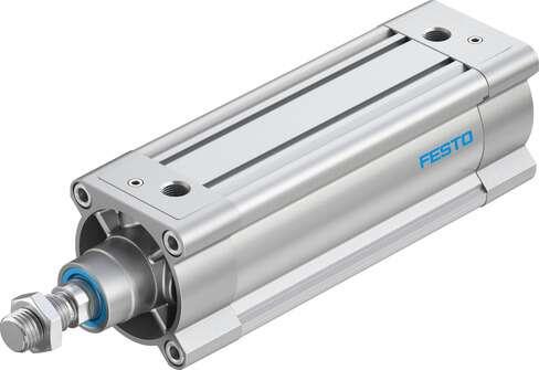 Festo 1383339 standards-based cylinder DSBC-80-160-PPVA-N3 With adjustable cushioning at both ends. Stroke: 160 mm, Piston diameter: 80 mm, Piston rod thread: M20x1,5, Cushioning: PPV: Pneumatic cushioning adjustable at both ends, Assembly position: Any