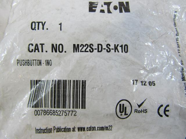 M22S-D-S-K10 Part Image. Manufactured by Eaton.