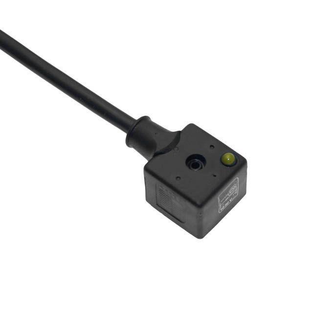 Mencom VAG-A20-00 Solenoid Valve Connectors, Cordset, 3 Pole, Form A 18mm, 10 Meters, 24V, 10A, LED w/MOV