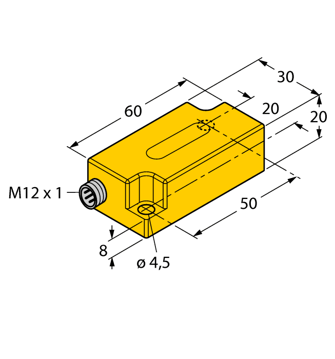 Turck B2N45H-Q20L60-2LU5-H1151 Inclinometer, Plastic, PC, Zero point calibration +/‐ 15°, Two analog outputs, M12 x 1 male connector