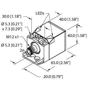 BI15-CK40-AP6X2-H1141 W/BS2.1 Part Image. Manufactured by Turck.