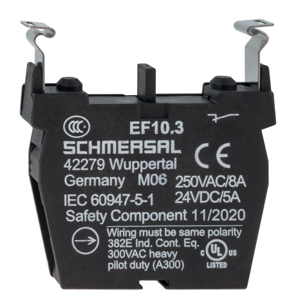 Schmersal EF10.3 Command and signalling devices; Contact and light terminal blocks (EF/EL); Screw connection; Mounting flange position 3; 31-32 (Contact labelling)