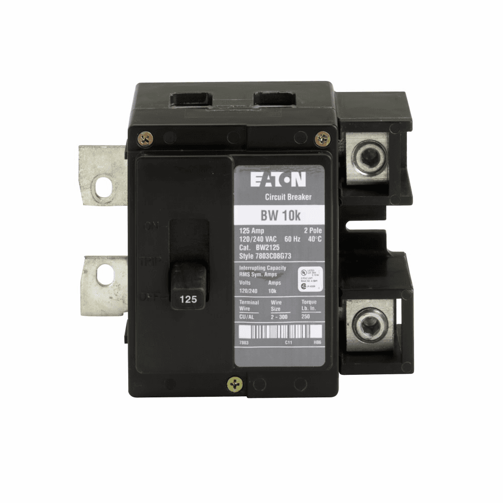 Eaton BW2100BM BW2100BM Eaton - Eaton Type BW Circuit Breaker,Plug-on circuit breaker,Bulk main,100 A,10 kAIC,Two-pole,120/240 V,BR,Plug-on,#2 AWG-300 kcmil Cu/Al,BW,Type ECB unit enclosures