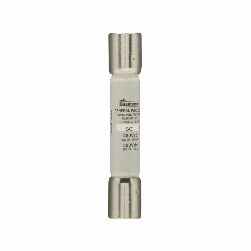 Cooper Bussmann SC-60 SC-60 Cooper Bussmann - Eaton Bussmann series SC fuse, Current-limiting time-delay fuse, Rejection style, 60 A, Class G, Non-indicating, Ferrule end x ferrule end, 12 sec at 200%, 10 kAIC at 300 Vdc,100 kAIC at 480 Vac, Standard, 480 V, 300 Vdc