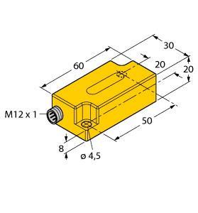 Turck B2N10H-Q20L60-2LU3-H1151 Inclinometer, , Plastic, PC, Zero point calibration +/‐ 5°, Two analog outputs, M12 x 1 male connector