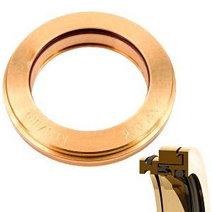 Garlock 29607-7552 Bearing Isolator; 2.157" Shaft Size; 2.56" Bore; 0.626" Width; 0.375" Flange Length; Bronze Stator/Rotor Material; FKM O-Ring Material; Graphite Filled PTFE Unitizing Ring Material; -22 to 400 Degree F Temperature; GUARDIAN Style Name