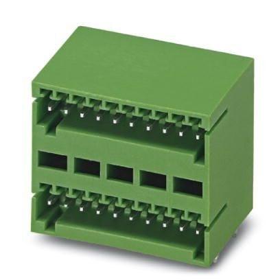 Phoenix Contact 1894833 PCB headers, nominal cross section: 0.5 mmÂ², color: green, nominal current: 4 A, rated voltage (III/2): 160 V, contact surface: Tin, type of contact: Male connector, number of potentials: 10, number of rows: 2, number of positions: 5, number of connectio