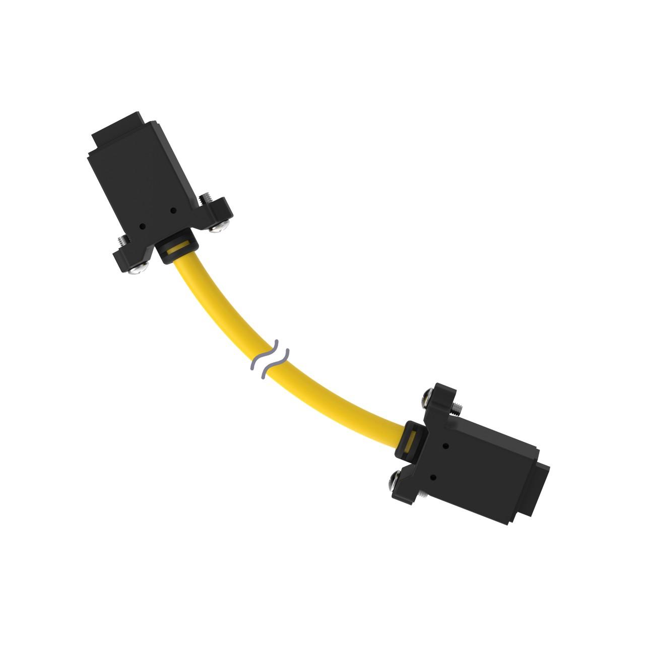 Banner DELS-111E Banner Engineering DELS-111E is a pre-assembled, double-ended cable or cordset designed with PVC material and yellow sheathing. It features 2 x 11-pin LS female connectors for connection, with a cable diameter of 6mm and a length of 1ft / 300mm. This part operates within an ambient air temperature range of -20 to +55°C and offers a degree of protection rated at IP67. It is rated for a voltage of 60Vac and 75Vdc.