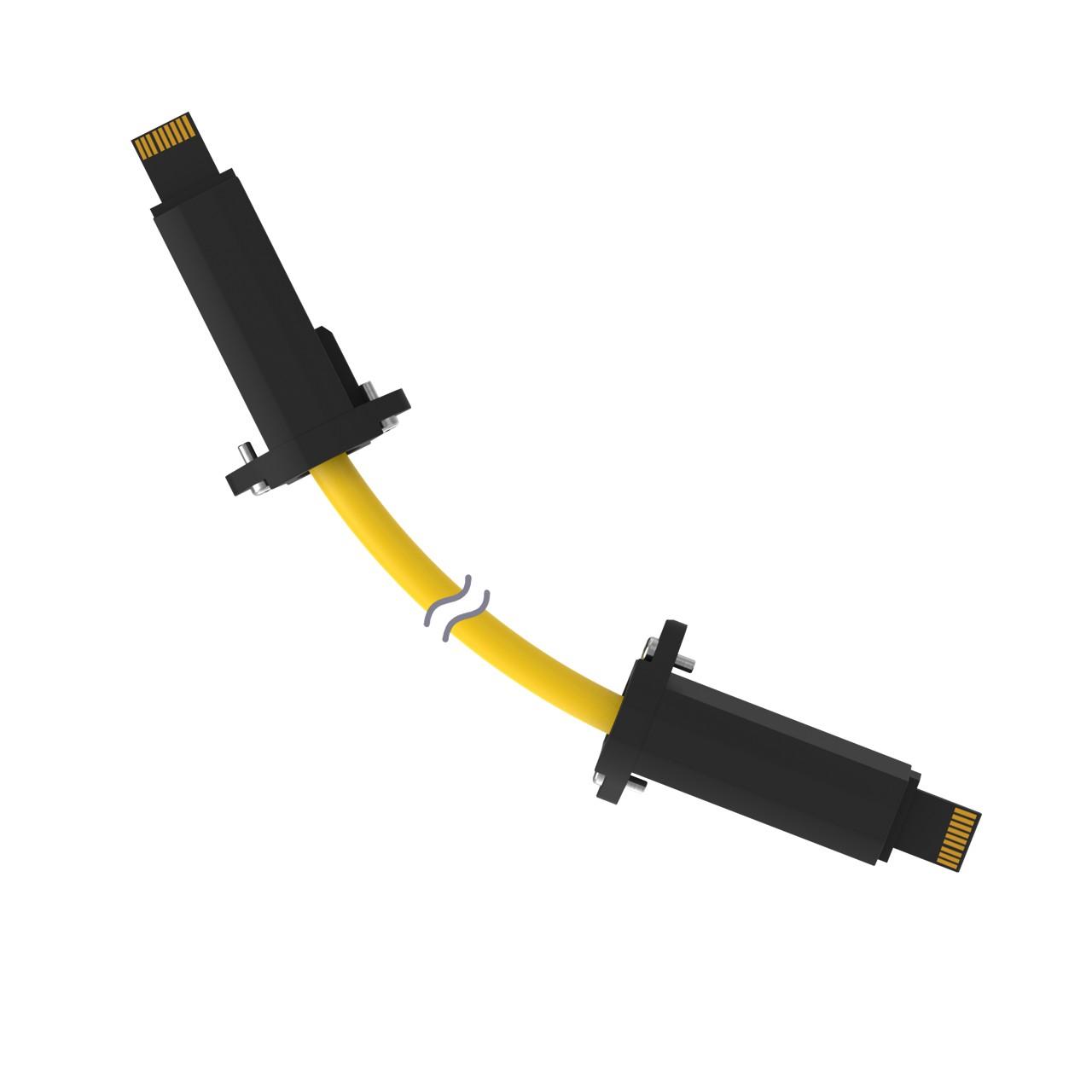 Banner DELP-111EB Banner Engineering DELP-111EB is a pre-assembled, double-ended cable or cordset designed for automation applications. It features 2 x 11-pin LP male connectors and is constructed from PVC cable with black sheathing. The cable has a diameter of 6mm and a length of 1ft or 300mm. It is designed to operate in ambient air temperatures up to +55°C and offers a degree of protection rated at IP67, making it suitable for environments where dust and water resistance are necessary. The DELP-111EB is rated for a voltage of 60Vac and 75Vdc, accommodating a variety of electrical requirements in automation settings.