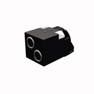 Turck RU200-CK40-2UN8X2T-H1151 Ultrasonic Sensor, Diffuse Mode Sensor, Max. range 2000 mm, Separate transducers for transmitter and receiver, Rectangular housing 40 x 40 mm, Connection via M12 x 1 male, Teach range adjustable via button, Blind zone: 5 cm, Range: 200 cm, Resolution: 1 mm, Aperture angle of sonic cone: ±60 °, 2 x switching outputs, NPN, NO/NC programmable