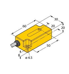 Turck B2N85H-Q20L60-2LU3/S97 Inclinometer, With Increased Temperature Range, Cable length (L) 2 m, Plastic, PC, Zero point calibration +/‐ 15°, Two analog outputs, Cable connection